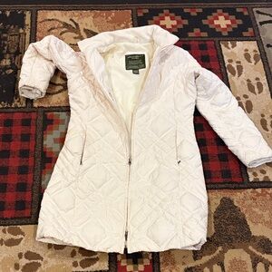 Womens Eddie Bauer goose down long quilted puffer coat